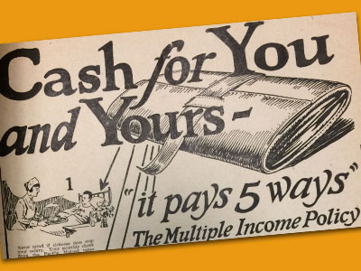 Advertisements for Pacific Mutual's combination policy advertised the 